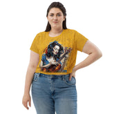 Just a Guitarist All Over Print Crop Tee - Front View